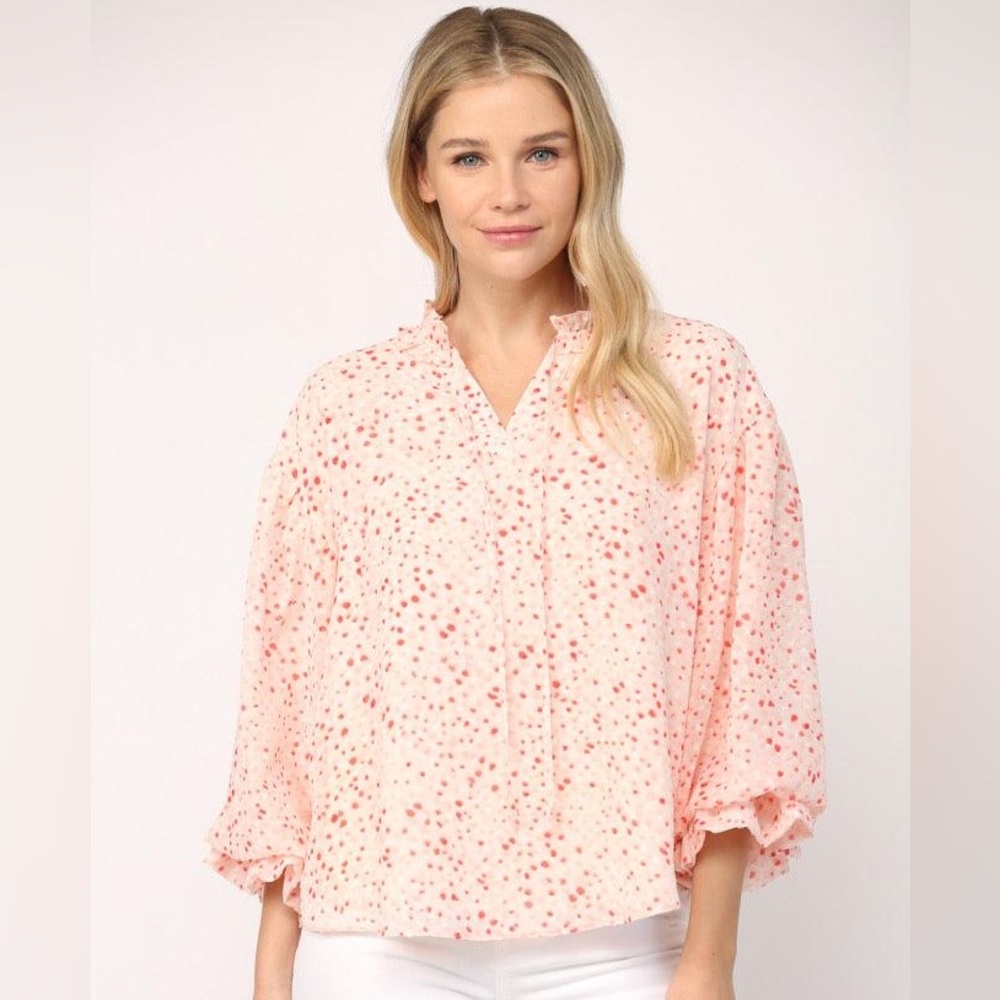 NWT Fate Chiffon Ballon Sleeve Top